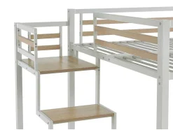 Hoogslaper 140 X 200 Cm - Metaal En Mdf - Wit - Jogui