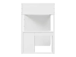 Hoogslaper 90 X 200 Cm Met Bureau, Opbergplanken, Lades En Ladder, Mdf-Hout, Wit