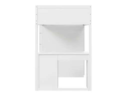 Hoogslaper 90 X 200 Cm Met Bureau, Opbergplanken, Lades En Ladder, Mdf-Hout, Wit