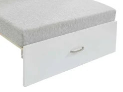 Hoogslaper 90 X 200 Cm Met Bureau, Slaapbank En Opbergruimte - Massief Grenen - Gebleekt + Matras - Goliath Iii
