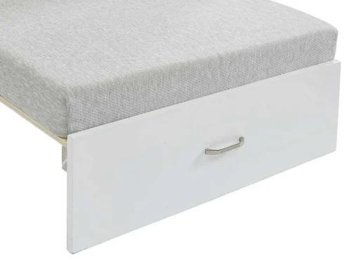 Hoogslaper 90 X 200 Cm Met Bureau, Slaapbank En Opbergruimte - Massief Grenen - Gebleekt + Matras - Goliath Iii