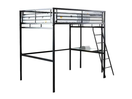 Hoogslaper Casual Ii - Bed 140 X 190 Cm - Bureau - Antraciet