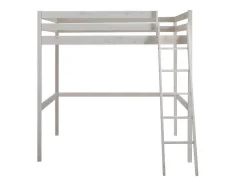 Hoogslaper Gedeon Ii - 140 X 190 Cm - Massief Grenen - Gebleekt + Matras