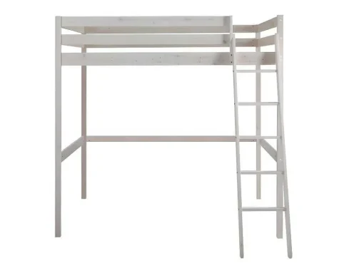 Hoogslaper Gedeon Ii - 140 X 190 Cm - Massief Grenen - Gebleekt + Matras