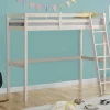 Hoogslaper Gedeon Ii - 90 X 190 Cm - Massief Grenen - Gebleekt + Matras