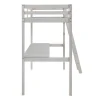 Hoogslaper Gedeon Ii - 90 X 190 Cm - Met Bureau - Massief Grenen - Gebleekt + Matras