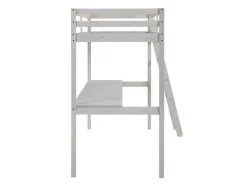 Hoogslaper Gedeon Ii - 90 X 190 Cm - Met Bureau - Massief Grenen - Gebleekt + Matras