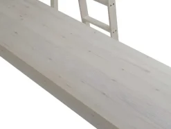 Hoogslaper Gedeon Ii - 90 X 190 Cm - Met Bureau - Massief Grenen - Gebleekt + Matras