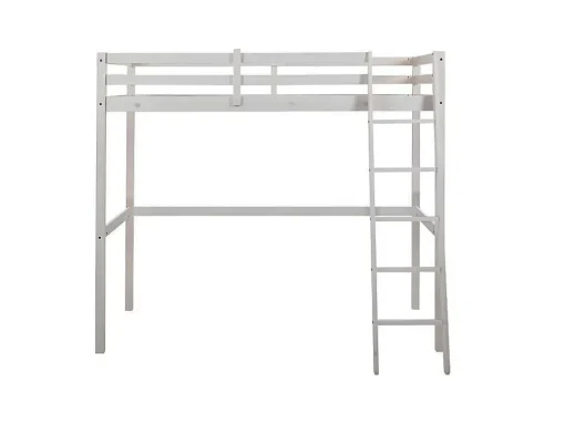 Hoogslaper Gedeon Ii - 90 X 190 Cm - Massief Grenen - Gebleekt + Matras