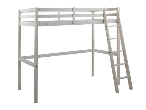 Hoogslaper Gedeon Ii - 90 X 190 Cm - Massief Grenen - Gebleekt + Matras