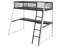 Hoogslaper Malicia - 90 X 190 Cm - Met Hoekbureau - Zwart En Wit + Matras