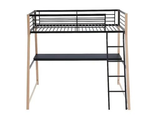 Hoogslaper Malicia - 90 X 190 Cm - Met Hoekbureau - Zwart En Eiken