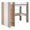 Hoogslaper Met Bureau En Kast - 90 X 200 Cm - Wit En Naturel - Auckland