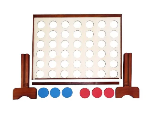 Houten Reuze-Bordspel - 4 Op Een Rij - L79 X H72 Cm - Toupsi