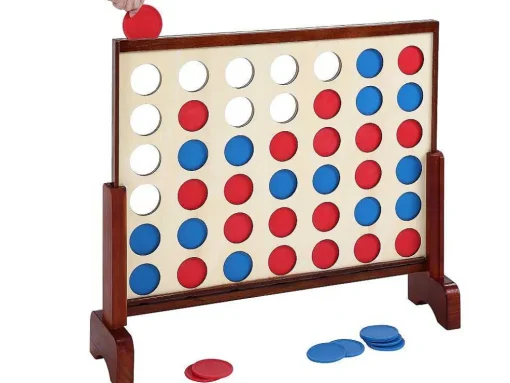 Houten Reuze-Bordspel - 4 Op Een Rij - L79 X H72 Cm - Toupsi