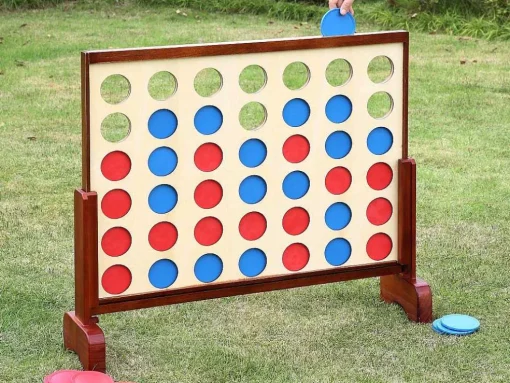 Houten Reuze-Bordspel - 4 Op Een Rij - L79 X H72 Cm - Toupsi