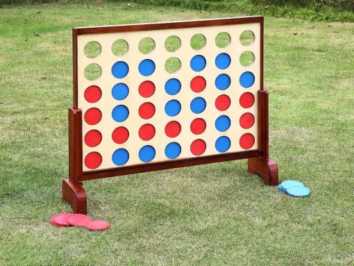 Houten Reuze-Bordspel - 4 Op Een Rij - L79 X H72 Cm - Toupsi