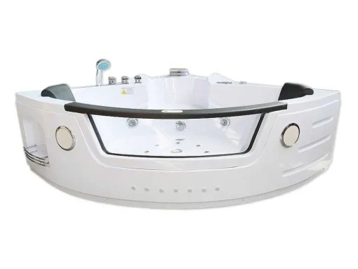 Hydromassage Chromotherapiebad 140 X 140 Cm Met Verwarming En Dubbele Pomp 20 Jets Camelia