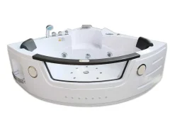 Hydromassage Chromotherapiebad 140 X 140 Cm Met Verwarming En Dubbele Pomp 20 Jets Camelia