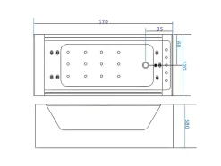 Hydromassagebad Met 2 Panoramische Glazen 170 X 120 Cm 8 Jets Gemma