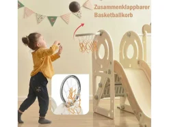 3 In 1 Glijbaan - Met Trap, Basketbalring - Autovorm - Roze