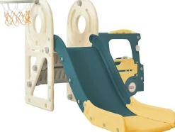 3 In 1 Glijbaan - Met Trap, Basketbalring - Autovorm - Groen