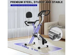 3 In 1 Opvouwbare Hometrainer, Magnetische X-Bike Ligfiets Fitness Bike Met 8-Level Verstelbare Weerstand Voor Home Gym Workout