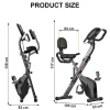 3 In 1 Opvouwbare Hometrainer, Magnetische X-Bike Ligfiets Fitness Bike Met 8-Level Verstelbare Weerstand Voor Home Gym Workout