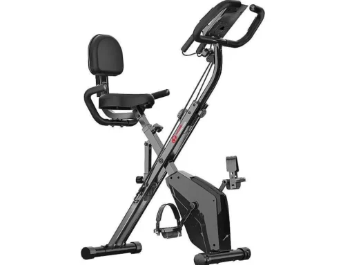 3 In 1 Opvouwbare Hometrainer, Magnetische X-Bike Ligfiets Fitness Bike Met 8-Level Verstelbare Weerstand Voor Home Gym Workout