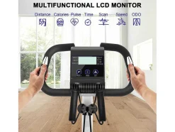3 In 1 Opvouwbare Hometrainer, Magnetische X-Bike Ligfiets Fitness Bike Met 8-Level Verstelbare Weerstand Voor Home Gym Workout