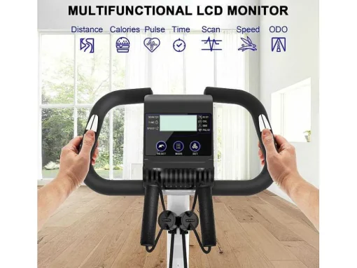 3 In 1 Opvouwbare Hometrainer, Magnetische X-Bike Ligfiets Fitness Bike Met 8-Level Verstelbare Weerstand Voor Home Gym Workout