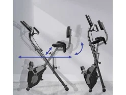 3 In 1 Opvouwbare Hometrainer, Magnetische X-Bike Ligfiets Fitness Bike Met 8-Level Verstelbare Weerstand Voor Home Gym Workout
