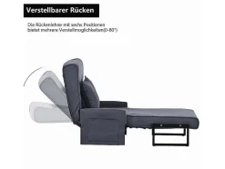 3-In-1 Converteerbare Fauteuil In Stof - Grijs