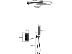 Inbouw Douche Met Thermostatische Mengkraan - Geborsteld Nikkelkleur - Terek