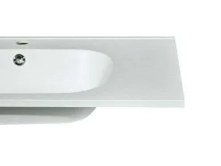 Inbouwwastafel In Hars Met Steenlook - Wit - L80 X B46 Cm - Okiwa