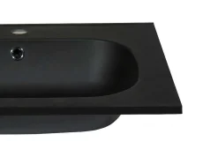 Inbouwwastafel In Hars Met Steenlook - Zwart - L60 X B46 Cm - Okiwa