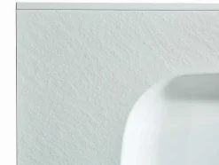 Inbouwwastafel In Hars Met Steenlook - Wit - L80 X B46 Cm - Okiwa