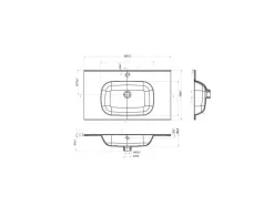 Inbouwwastafel In Hars Met Steenlook - Wit - L80 X B46 Cm - Okiwa