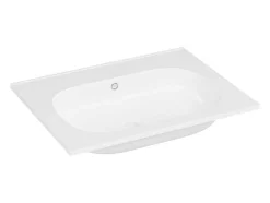 Inbouwwastafel Van Hars Met Steeneffect - Wit - L60 X B46 Cm - Okiwa