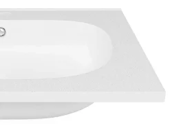 Inbouwwastafel Van Hars Met Steeneffect - Wit - L60 X B46 Cm - Okiwa