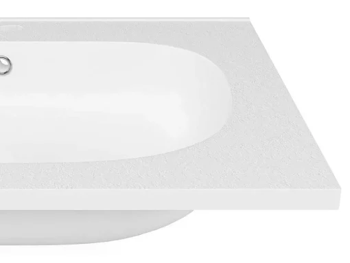 Inbouwwastafel Van Hars Met Steeneffect - Wit - L60 X B46 Cm - Okiwa