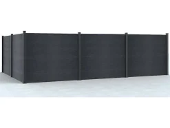 Ingraafbare Omheining H156 Cm - Set 6 Composietplaten + 1 Antracietkleurige Paal - Enola
