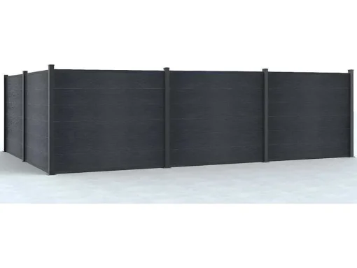 Ingraafbare Omheining H156 Cm - Set 6 Composietplaten + 1 Antracietkleurige Paal - Enola