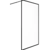Inloopdouchescherm - 120 X 200 Cm - Mat Zwart - Gehard Glas - Amberi