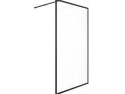 Inloopdouchescherm - 140 X 200 Cm - Mat Zwart - Gehard Glas - Amberi