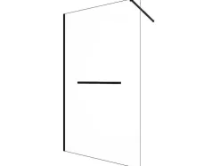 Inloopdouchescherm Met Handdoekhouder - 120 X 200 Cm - Mat Zwart - Gehard Glas - Kristen