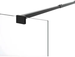 Inloopdouchescherm Met Handdoekhouder - 120 X 200 Cm - Mat Zwart - Gehard Glas - Kristen