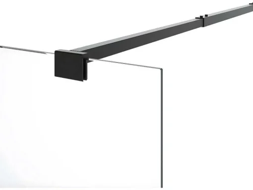 Inloopdouchescherm Met Handdoekhouder - 120 X 200 Cm - Mat Zwart - Gehard Glas - Kristen