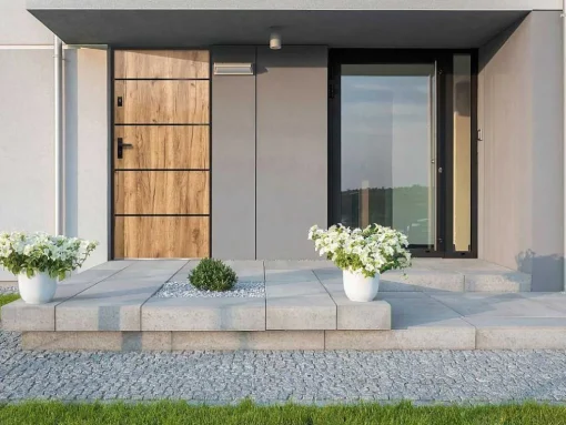 Inox Toegangsdeur H207 X B100 Cm Eik Effect - Rechts - Naxara