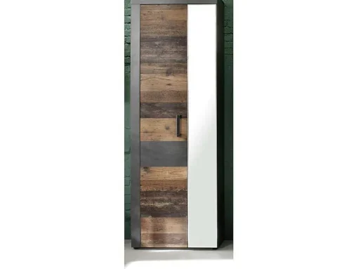 Irwin Kledingkast 2 Deuren, Grijs Matera Decor, Old Wood Decor.